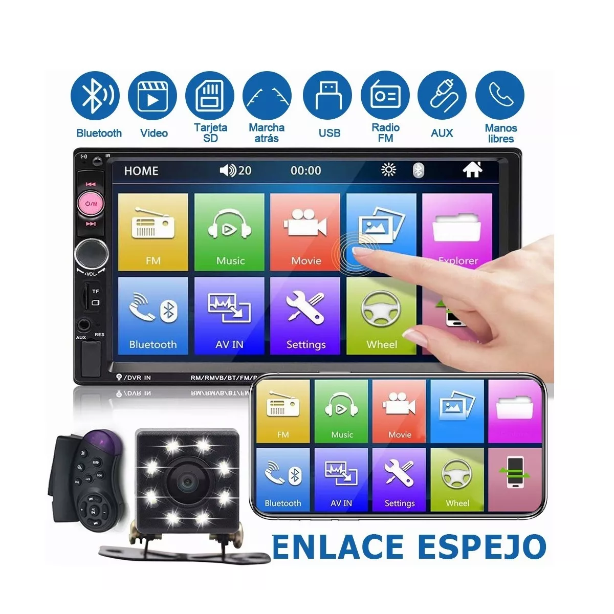 Foto 2 | Autoestéreo Eo Safe Imports ESI-6604 color Negro con Pantalla Táctil 7'' y Led Cámara