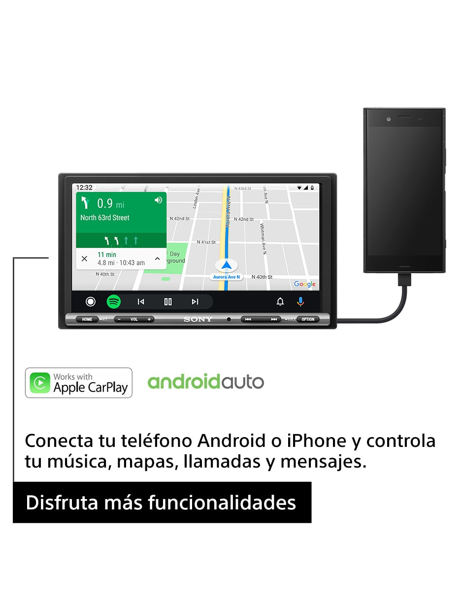 Foto 3 | Autoestéreo Sony Xavax3200qe17 con Bluetooth color Negro