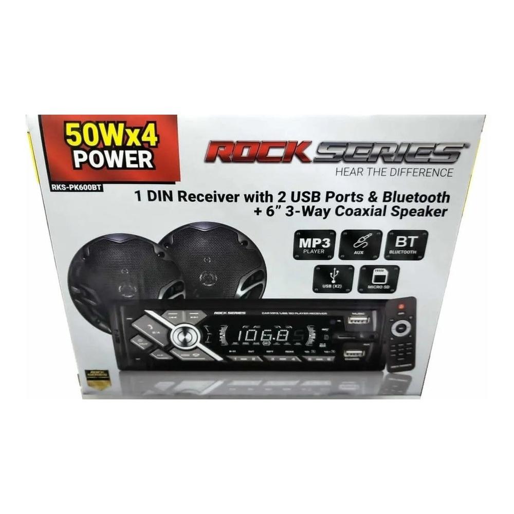 Foto 2 | Estéreo 1 Din Bluetooth + Par de Bocinas 6.5'' Rock Series Rks-pk600bt 2 Puertos Usb Aux