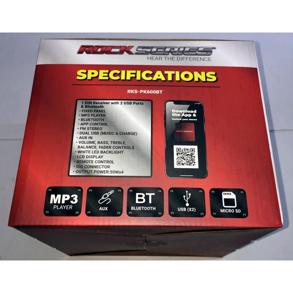 Foto 4 | Estéreo 1 Din Bluetooth + Par de Bocinas 6.5'' Rock Series Rks-pk600bt 2 Puertos Usb Aux