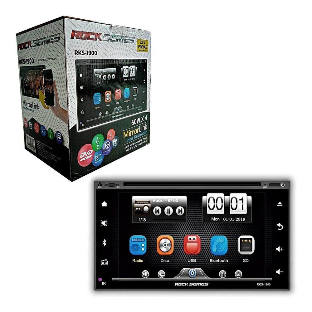 Pantalla Touch 2 Din 6.2 Pulgadas Rock Series Rks-1900 Dvd Bluetooth Mp3 Sd Mirrorlink Android Ios $2,180