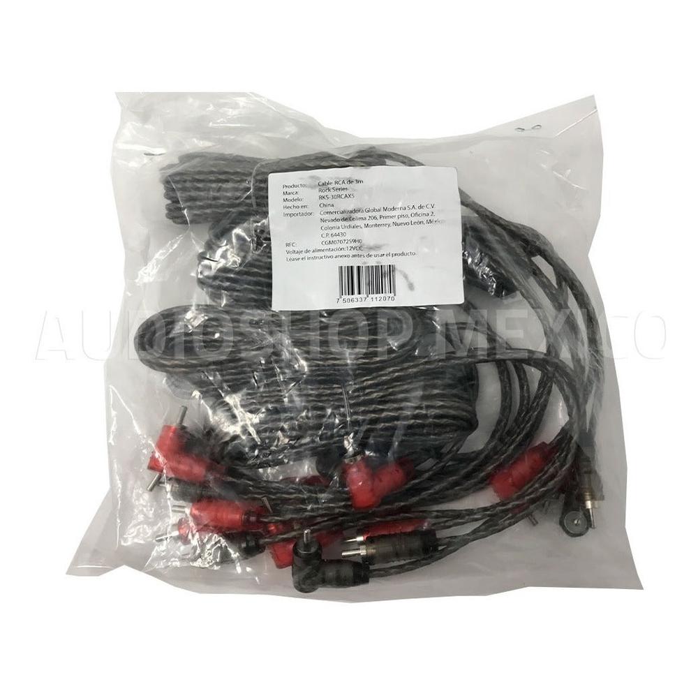 Foto 3 pulgar | Cable RCA Rock Series RKS-30RCAX5 3 m Bolsa con 5 Piezas