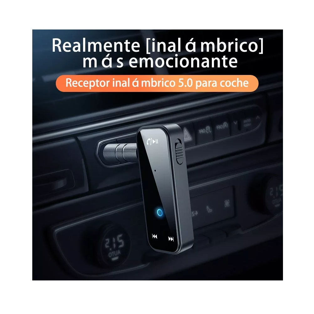 Foto 2 | Receptor de Audio Bluetooth Auxiliar color Negro para Coche