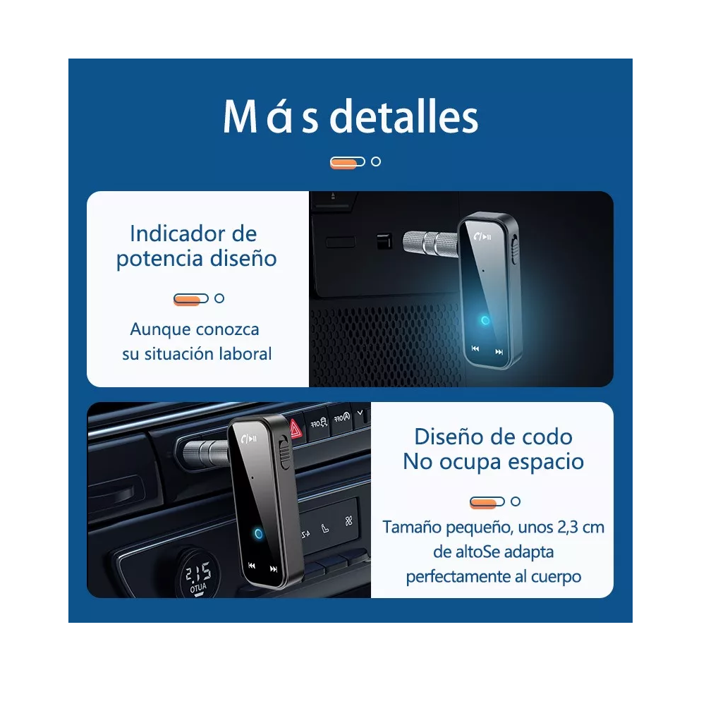 Foto 6 pulgar | Receptor de Audio Bluetooth Auxiliar color Negro para Coche