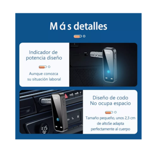 Foto 5 | Receptor De Audio Bluetooth Auxiliar color Negro para Coche