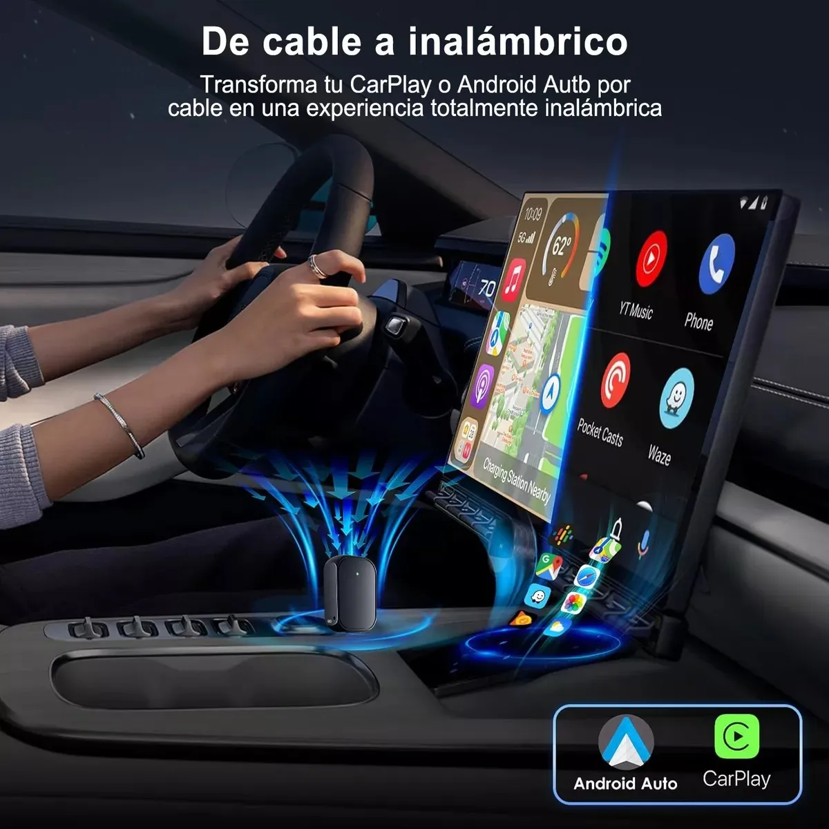 Foto 4 pulgar | 2en1 Adaptador Inalámbrico Eo Safe Imports Esi-19547 Negro