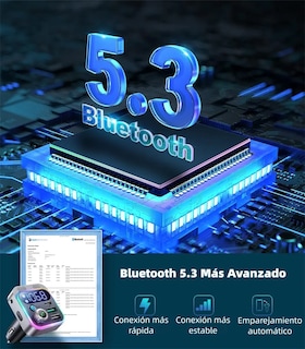 Foto 4 | Transmisor Fm Bluetooth 5.3 Para Auto Con Adaptador Bluetooth Pd 48w