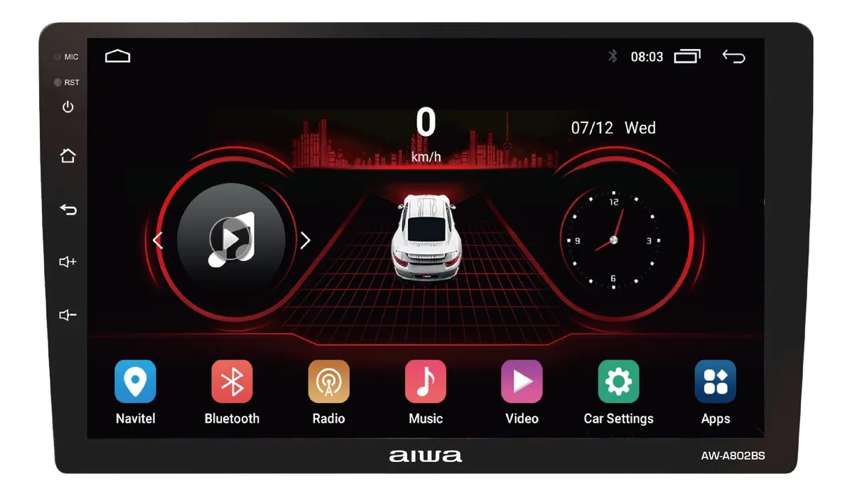 Foto 2 pulgar | Radio Auto 2 Din Android Touch Hd De 9'' Aiwa Aw-a802bs