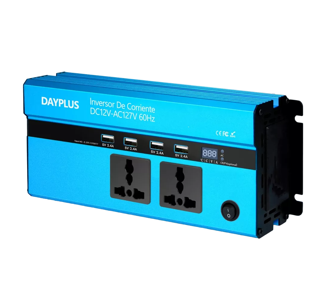 Foto 1 | Inversor De Corriente Dual 1000w Con 4 Usb 12 Vcc A 110 Vca Azul