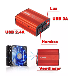 Foto 5 | Inversor de Potencia de 300w Usb/ca para Auto