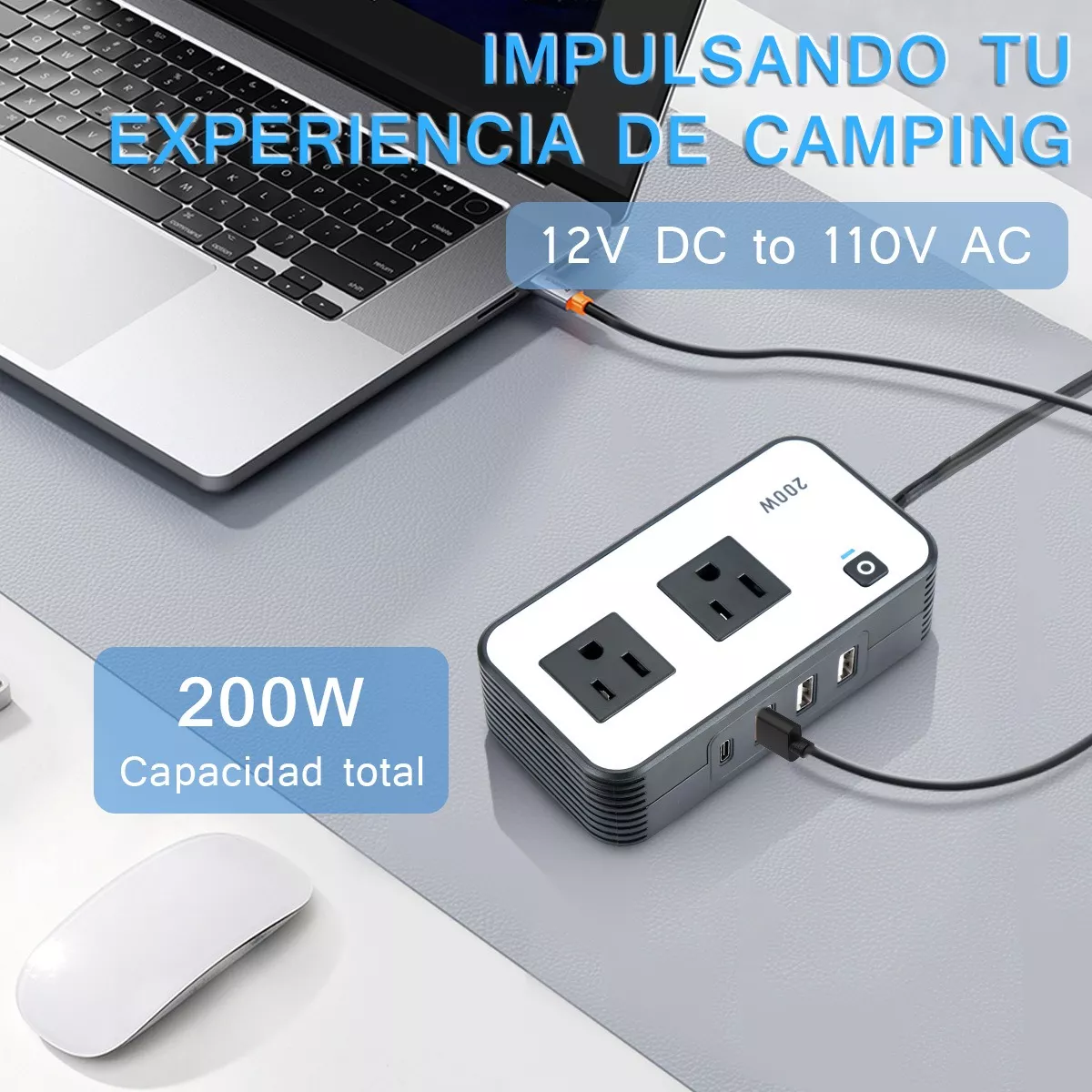 Foto 3 pulgar | Inversor de Corriente para Auto 200w con Encendedor Eo Safe Imports Esi-13216 Multicolor