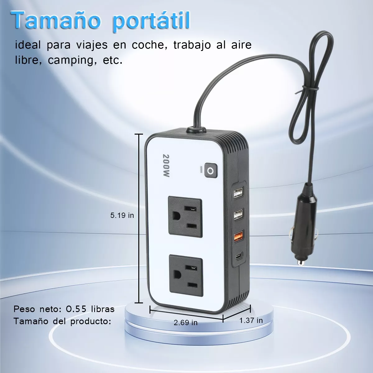 Foto 3 | Inversor de Corriente para Auto 200w con Encendedor Eo Safe Imports Esi-13216 Multicolor