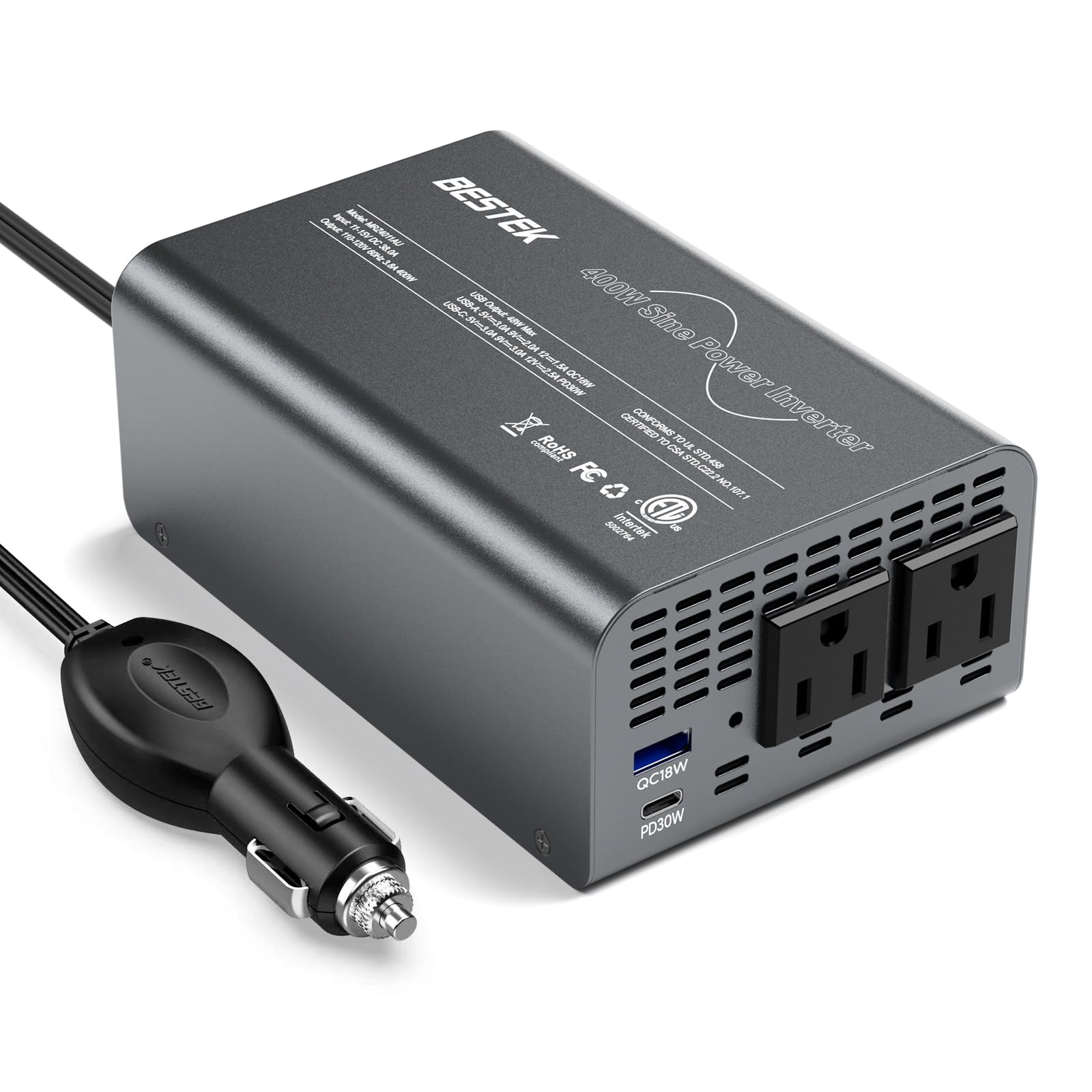 Inversor De Corriente Bestek De Onda Sinusoidal Pura, 400 W, Dc, 12 V A 110 V Ac - Venta Internacional.