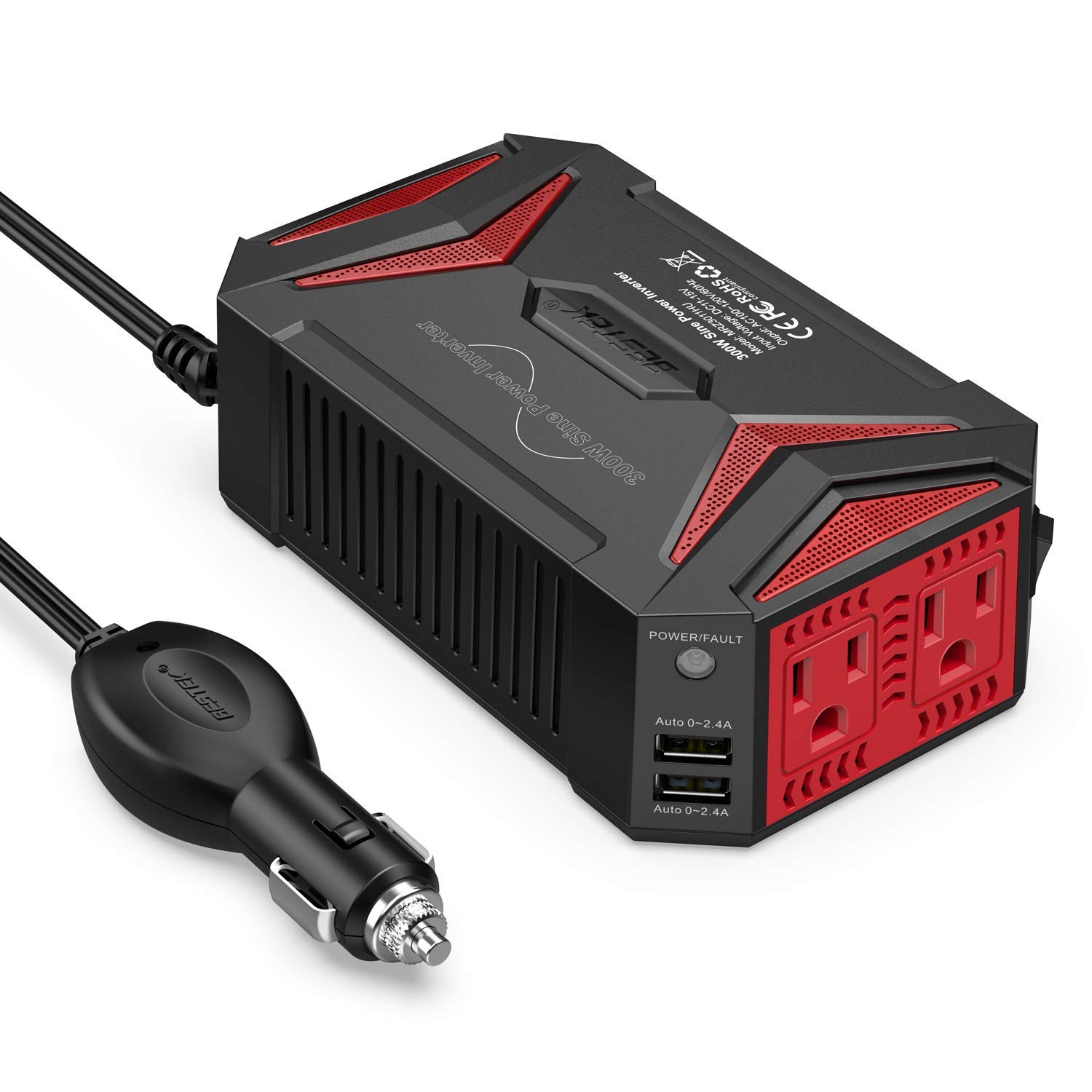 Foto 2 pulgar | Adaptador De Coche Power Inverter Bestek De Onda Sinusoidal Pura De 300 W - Venta Internacional.