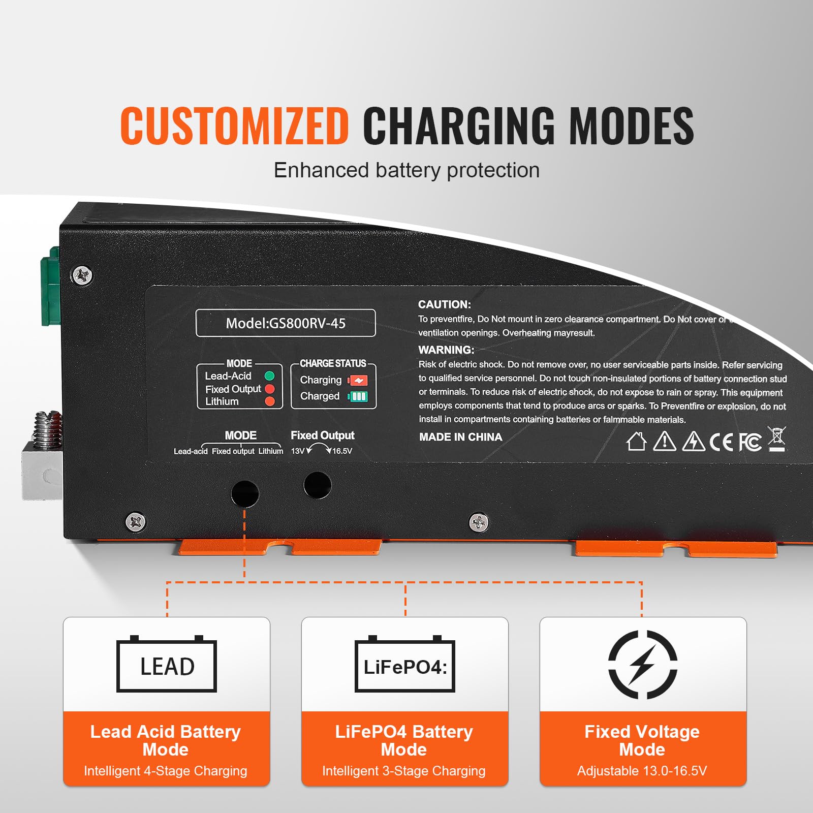 Foto 3 | Convertidor Rv Vevor 45 A 110 V Ac A 12 V Dc Con Carga De 4 Etapas - Venta Internacional.