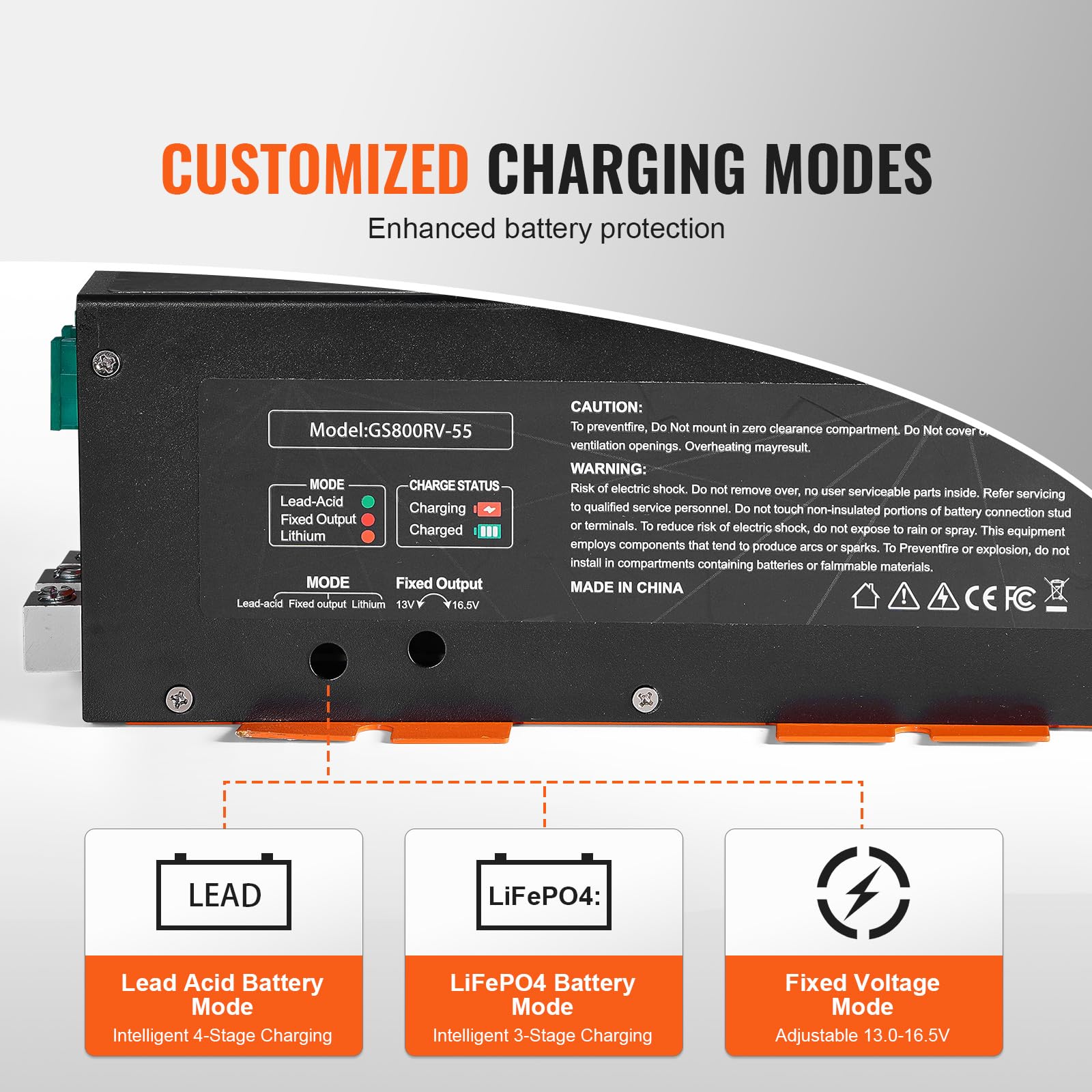 Foto 4 pulgar | Convertidor Rv Vevor 55a 110 V Ac A 12 V Dc Con Carga De 4 Etapas - Venta Internacional.