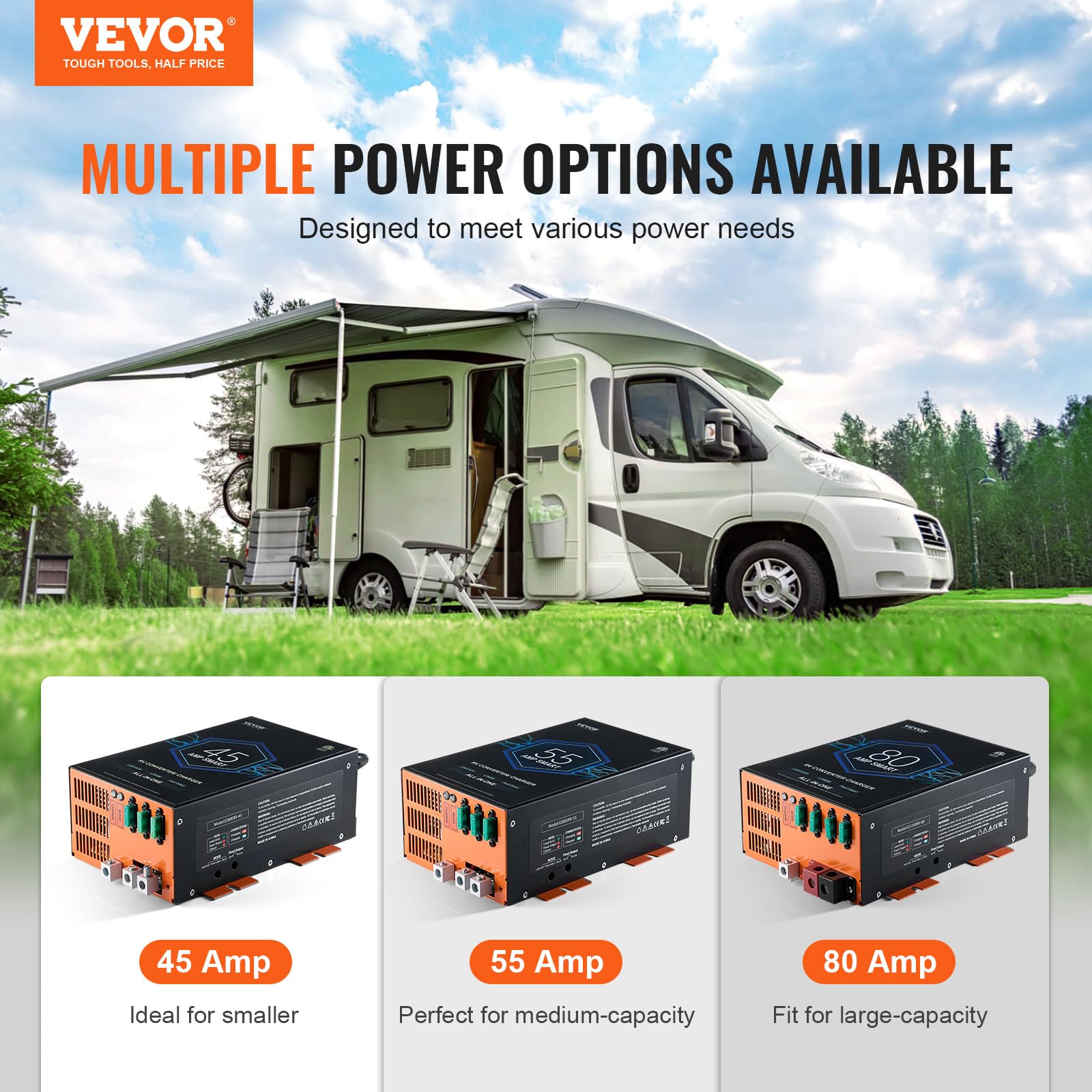 Foto 7 | Convertidor Rv Vevor 55a 110 V Ac A 12 V Dc Con Carga De 4 Etapas - Venta Internacional.