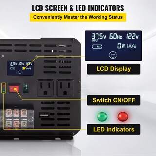 Foto 4 | Inversor De Corriente Vevor 5000w De Onda Sinusoidal Modificada Dc 12v A Ac 1 - Venta Internacional.