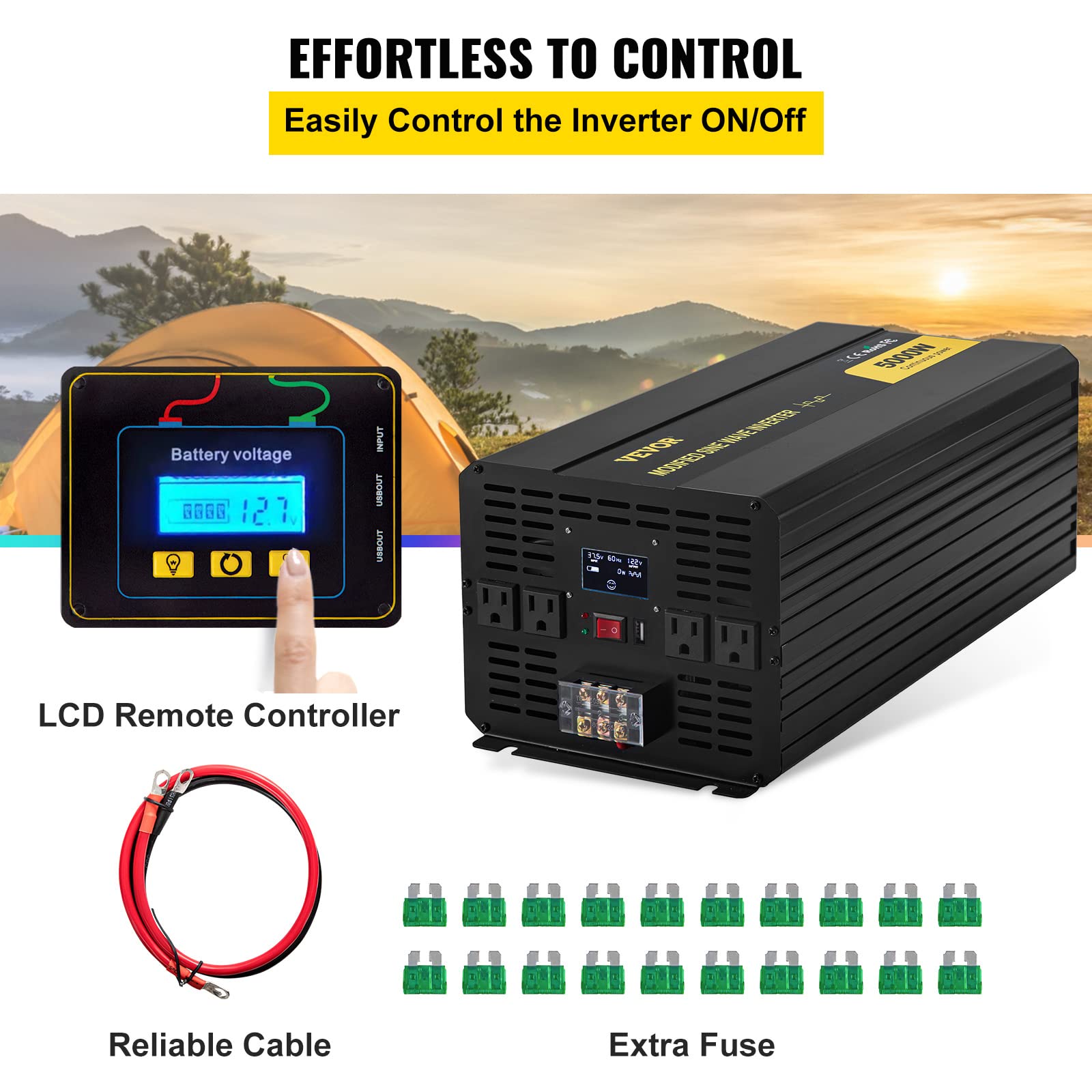 Foto 6 pulgar | Inversor De Corriente Vevor 5000w De Onda Sinusoidal Modificada Dc 12v A Ac 1 - Venta Internacional.