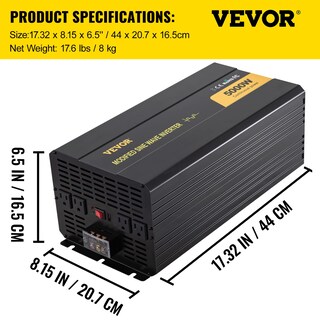 Foto 7 | Inversor De Corriente Vevor 5000w De Onda Sinusoidal Modificada Dc 12v A Ac 1 - Venta Internacional.