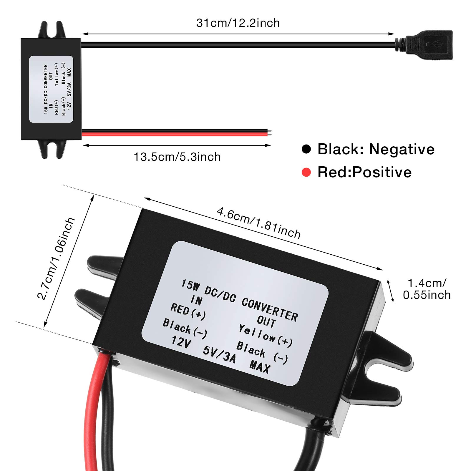 Foto 4 pulgar | Convertidor Dc Buck De 12 V A 5 V, 3 A, 15 W Con Salida Usb - Venta Internacional.