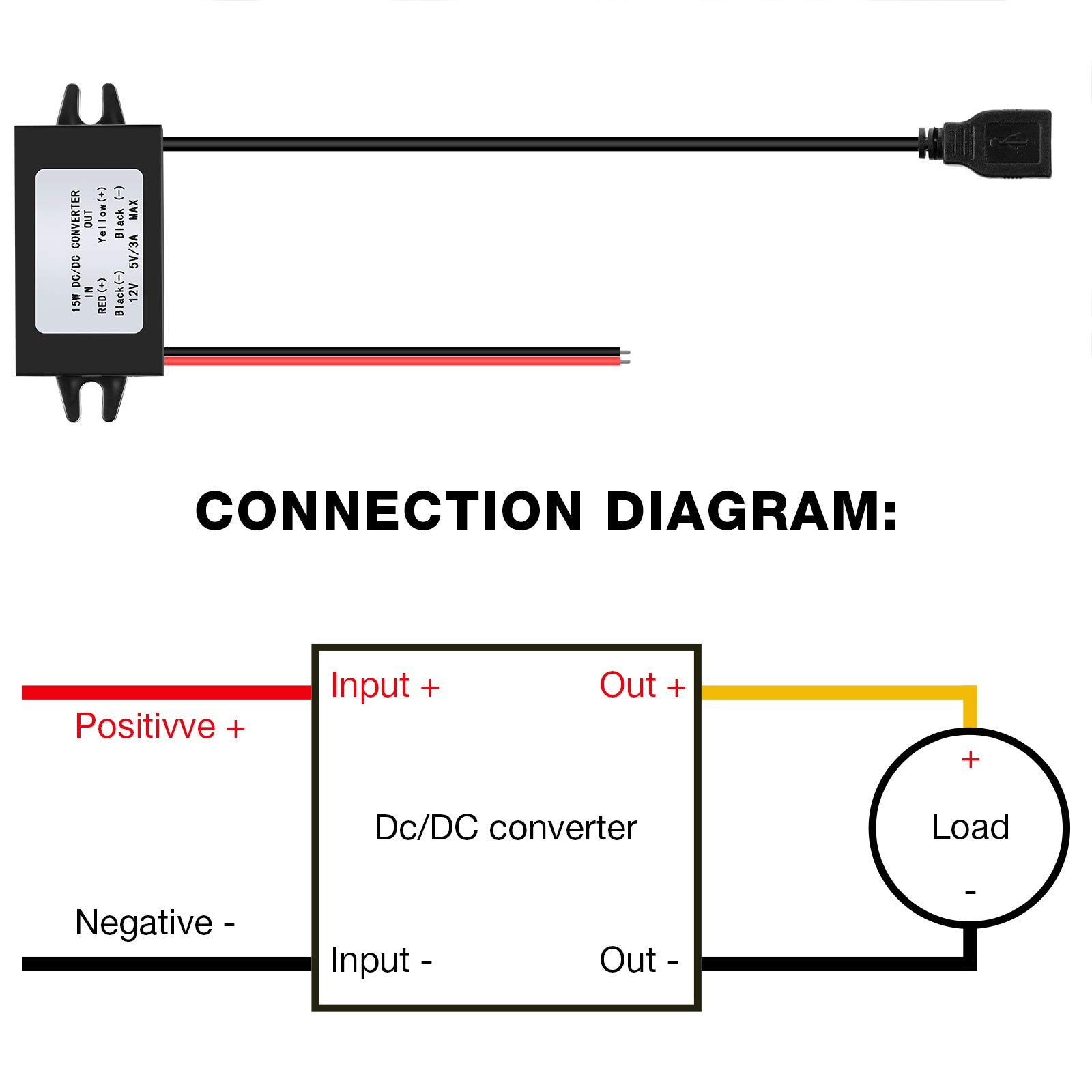 Foto 6 pulgar | Convertidor Dc Buck De 12 V A 5 V, 3 A, 15 W Con Salida Usb - Venta Internacional.