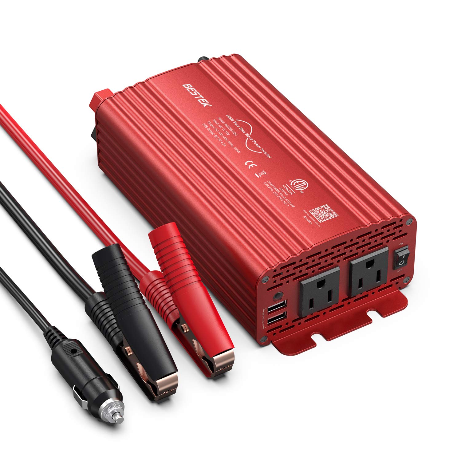 Foto 1 | Inversor De Corriente Bestek De Onda Sinusoidal Pura De 500 W, Dc 12 V A Ac 110 V - Venta Internacional.