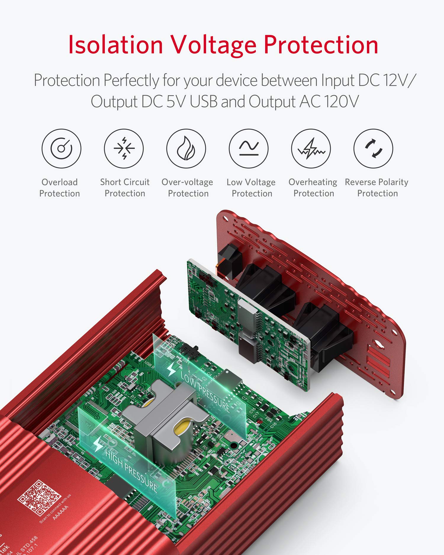 Foto 4 | Inversor De Corriente Bestek De Onda Sinusoidal Pura De 500 W, Dc 12 V A Ac 110 V - Venta Internacional.