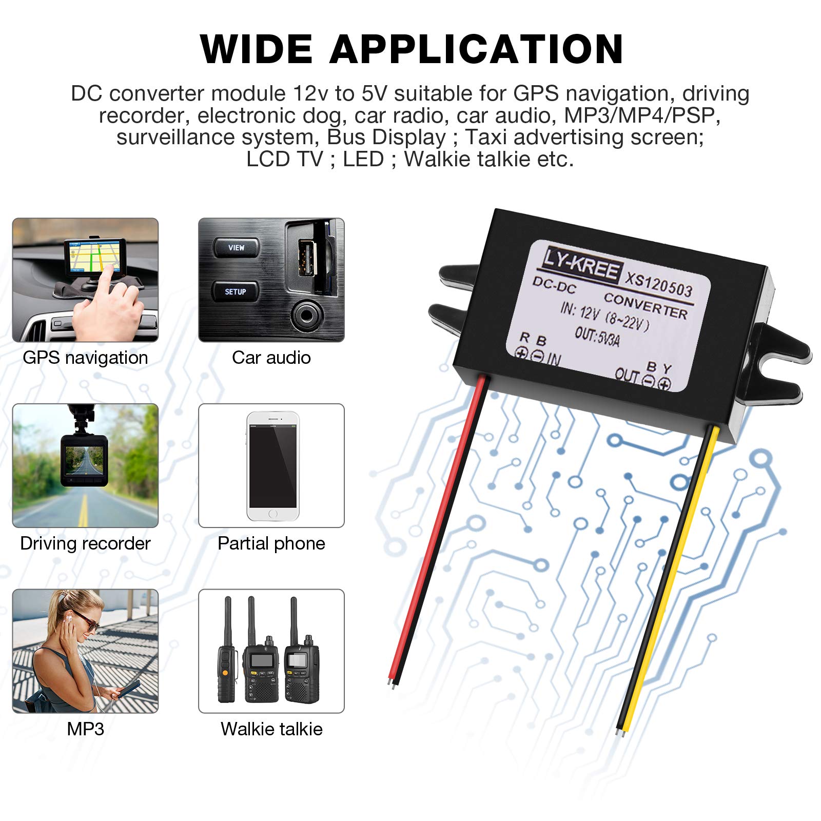 Foto 7 pulgar | Convertidor Dc De 12 V A 5 V, 3 A, 15 W, Módulo Buck, Adaptador De Corriente Para Automóvil - Venta Internacional.