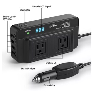Foto 2 | Inversor de Corriente Portátil para Auto Eo Safe Imports Esi-10760 Negro