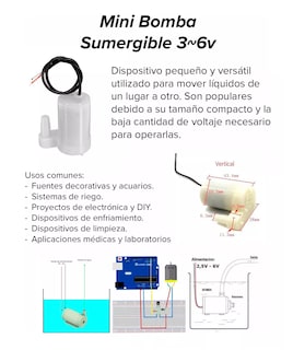 Foto 2 | Mini Bombas Sumergible de Agua 3v A 6v Dc para Acuarios 5 Piezas Blancas