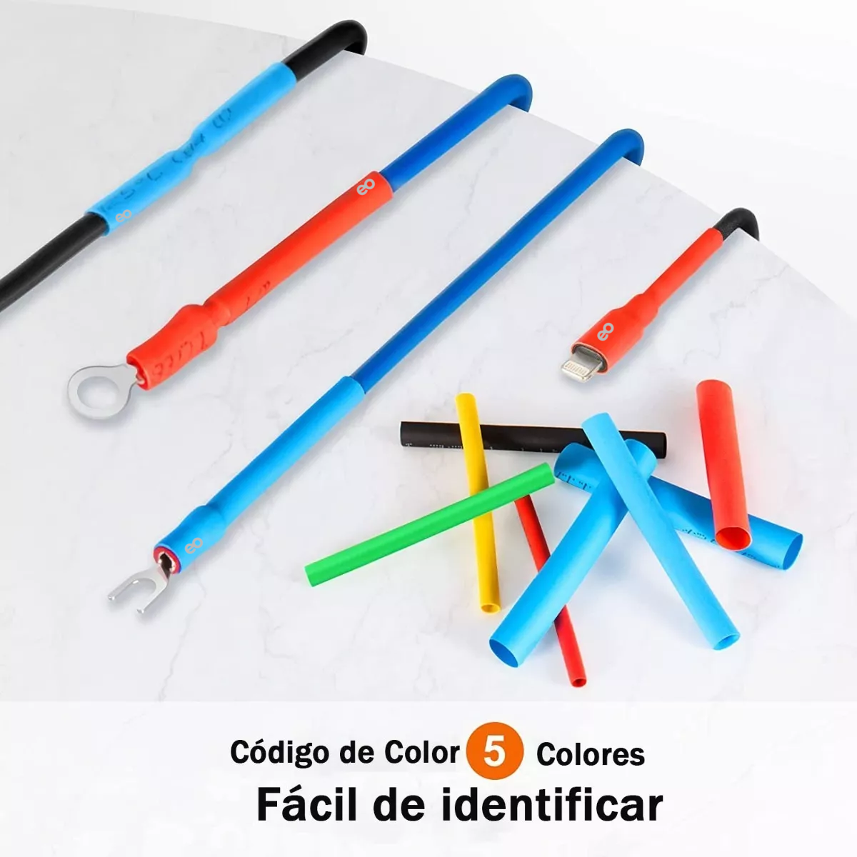 Foto 3 pulgar | Kit de Tubo Termoretractil Termofil 12 Tamaños 800 pcs Multicolor