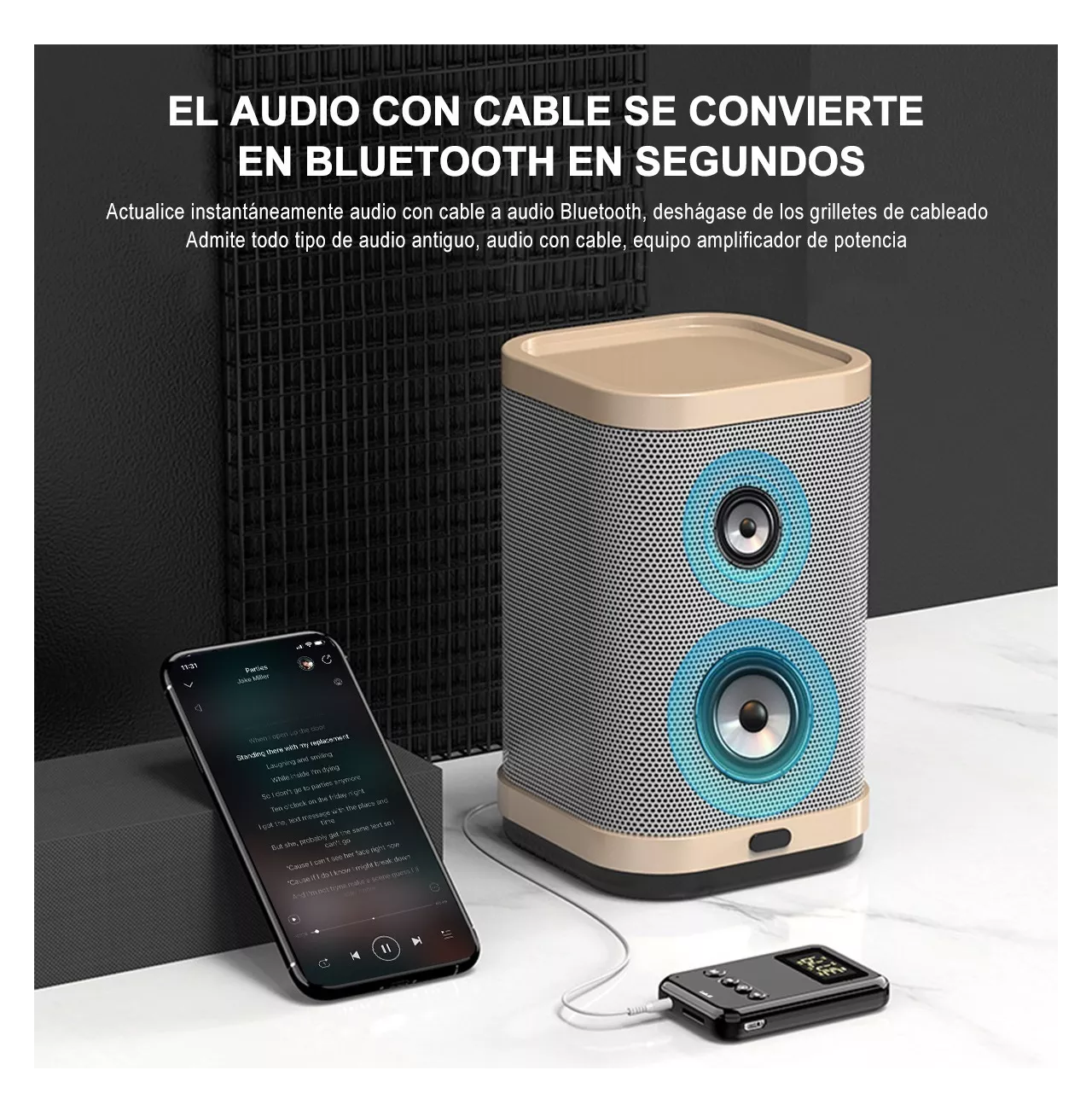 Foto 3 pulgar | Transmisor/receptor Lcd Bluetooth Lab.g 5.0 Para Pc, Tv, Altavoces Negro
