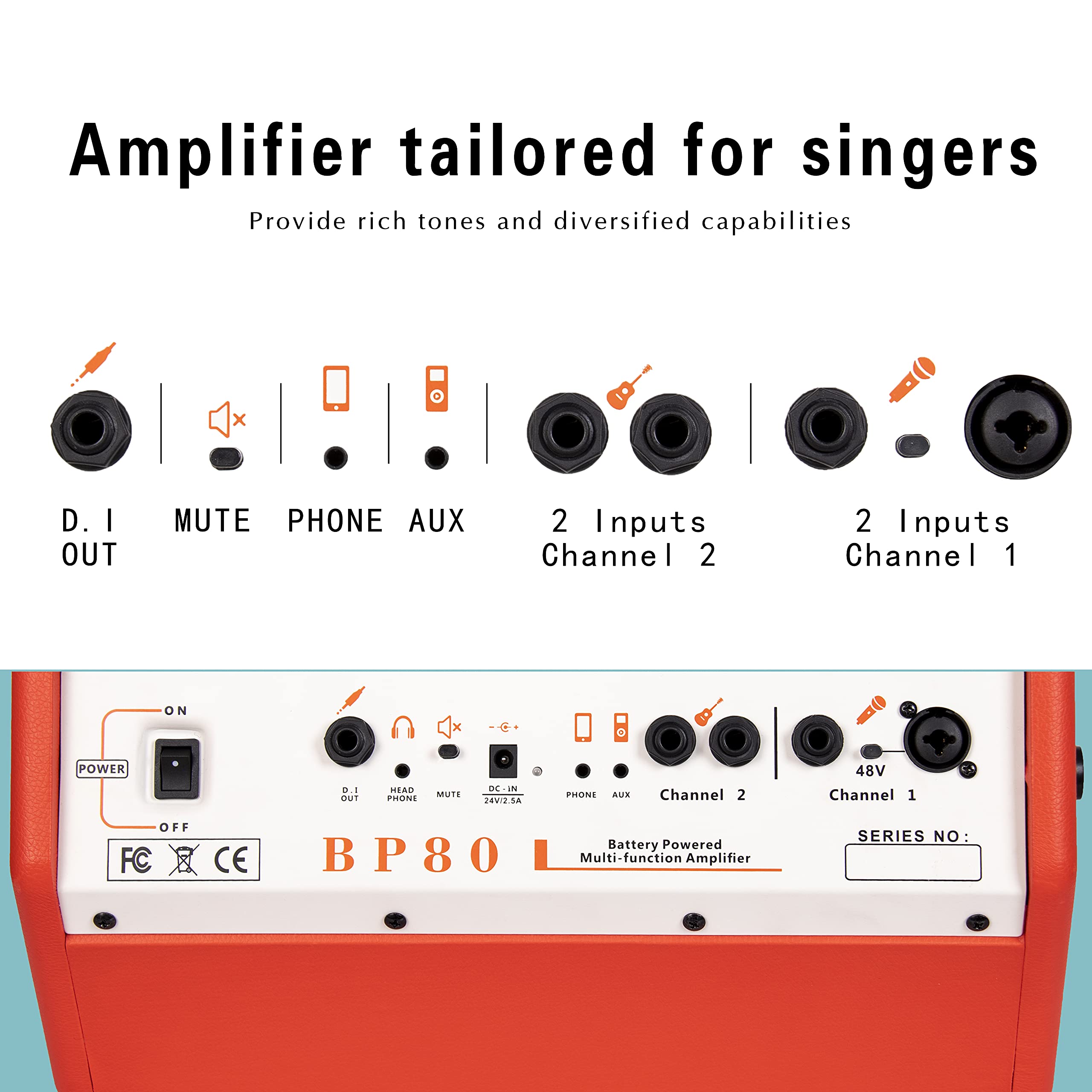 Foto 5 pulgar | Amplificador De Guitarra Acústica Con Pilas Coolmusic Bp80 100w - Venta Internacional.