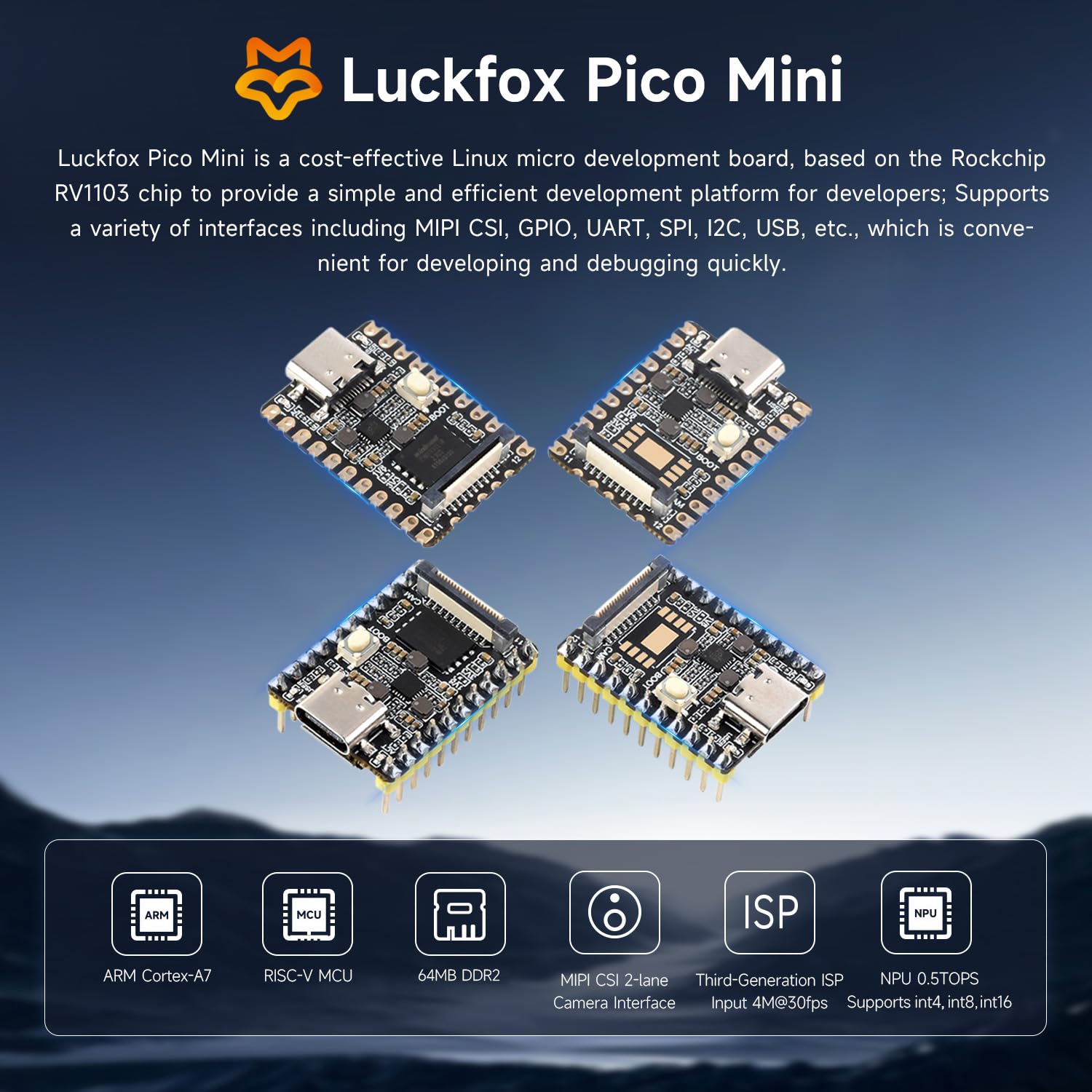 Foto 3 | Placa De Desarrollo Waveshare Luckfox Pico Mini Rv1103 Linux - Venta Internacional.