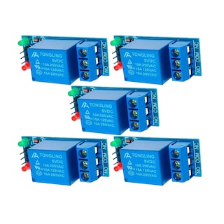 Foto 1 | Módulo Relevador Relay 1 Canal 5V para Arduino Paquete de 5