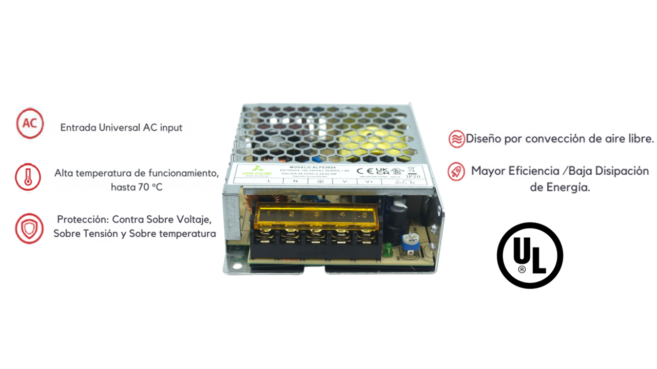 Foto 3 pulgar | Fuente Conmutada 50w 2.2a 24vdc Equiv Meanwell Lrs50-24