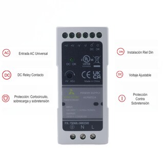 Foto 2 | Fuente Conmutada 60w 2.5a 12 Vdc Equi Meanwell Mdr-60-12