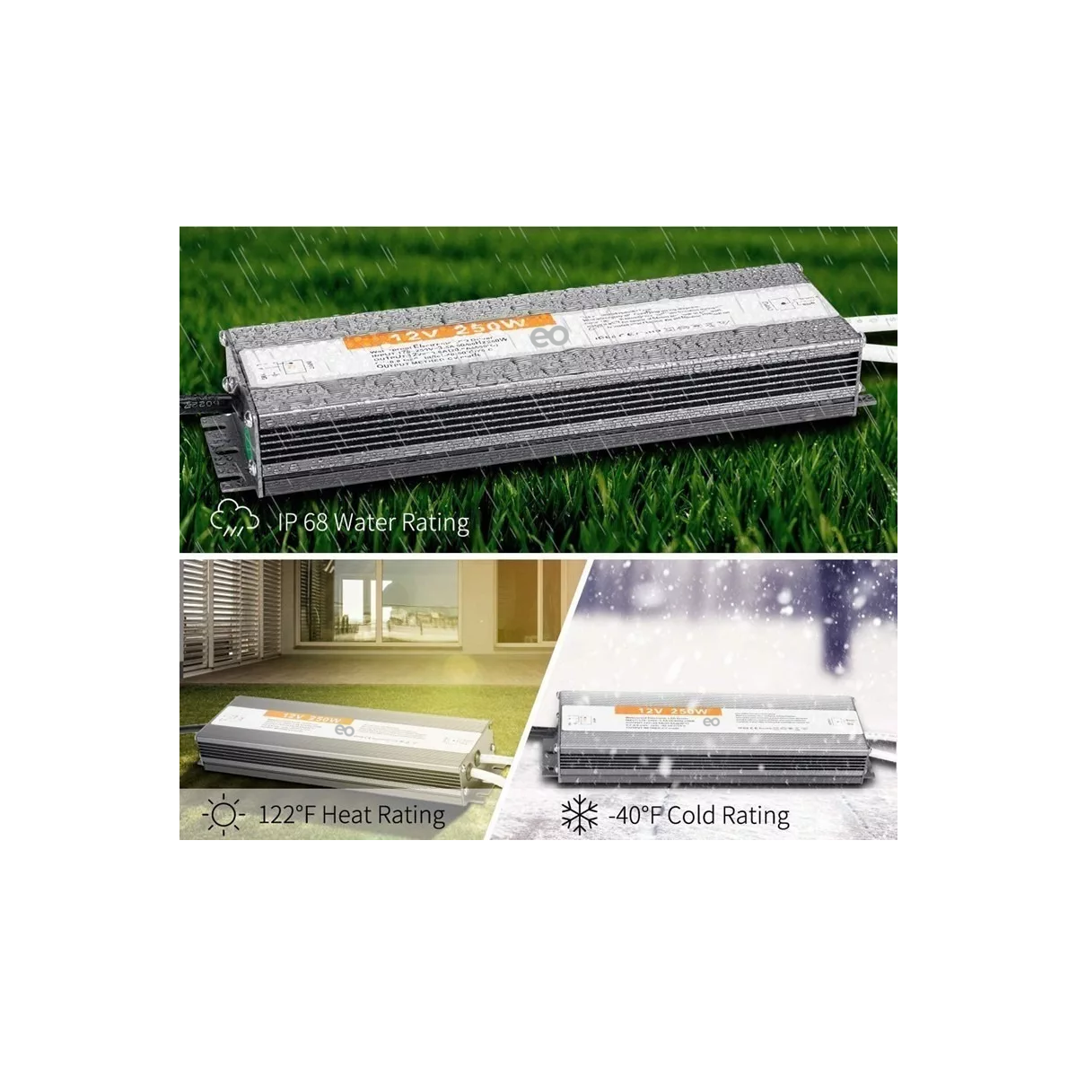 Foto 2 | Fuente De Alimentación Impermeable Eo Safe Imports Esi-8654-1 Gris
