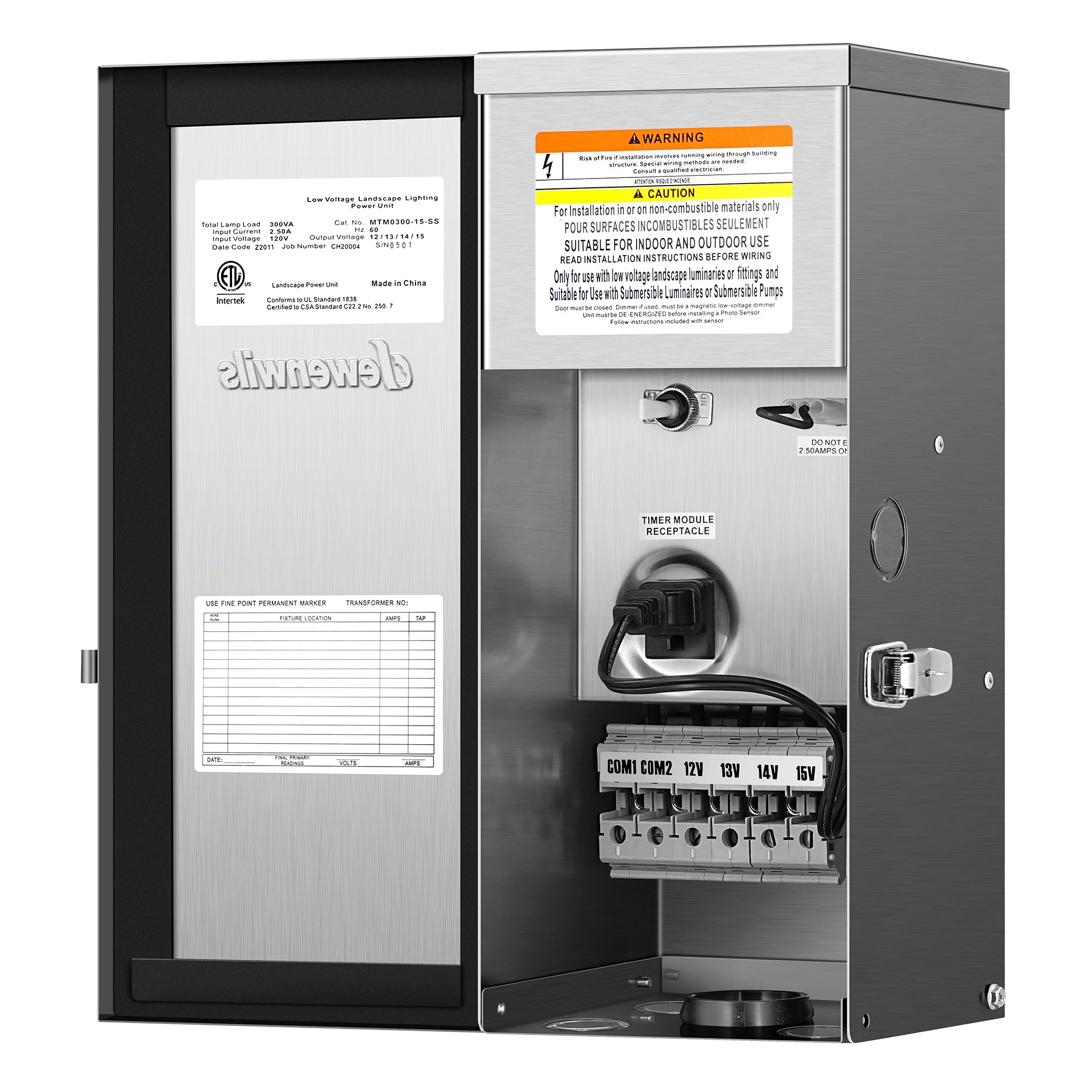 Foto 2 pulgar | Transformador De Baja Tensión Dewenwils 300w 120v A 12v/13v/14v/15v - Venta Internacional.