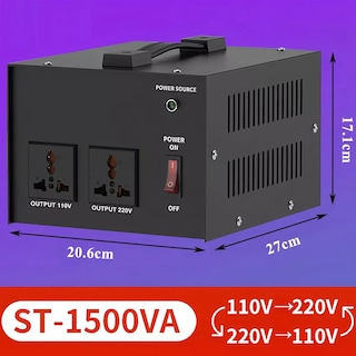 Foto 2 | Transformador De Potencia De 1500w Convertidor De Voltaje Eo Safe Imports Esi-16220 Negro