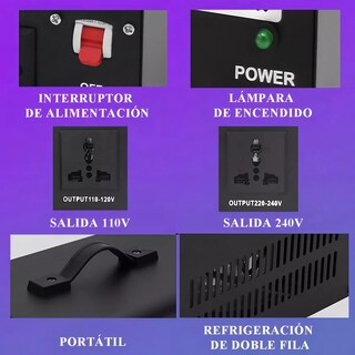 Foto 3 | Transformador De Potencia De 1500w Convertidor De Voltaje Eo Safe Imports Esi-16220 Negro