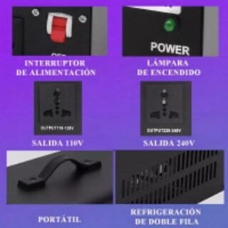 Foto 3 | Transformador De Potencia De 1500w Convertidor De Voltaje Eo Safe Imports Esi-16220-1 Negro