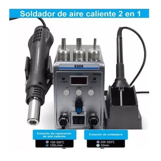 Foto 4 | Estación De Soldadura De 700w De Pistola De Calor Y Cautín Negro/plata Belug
