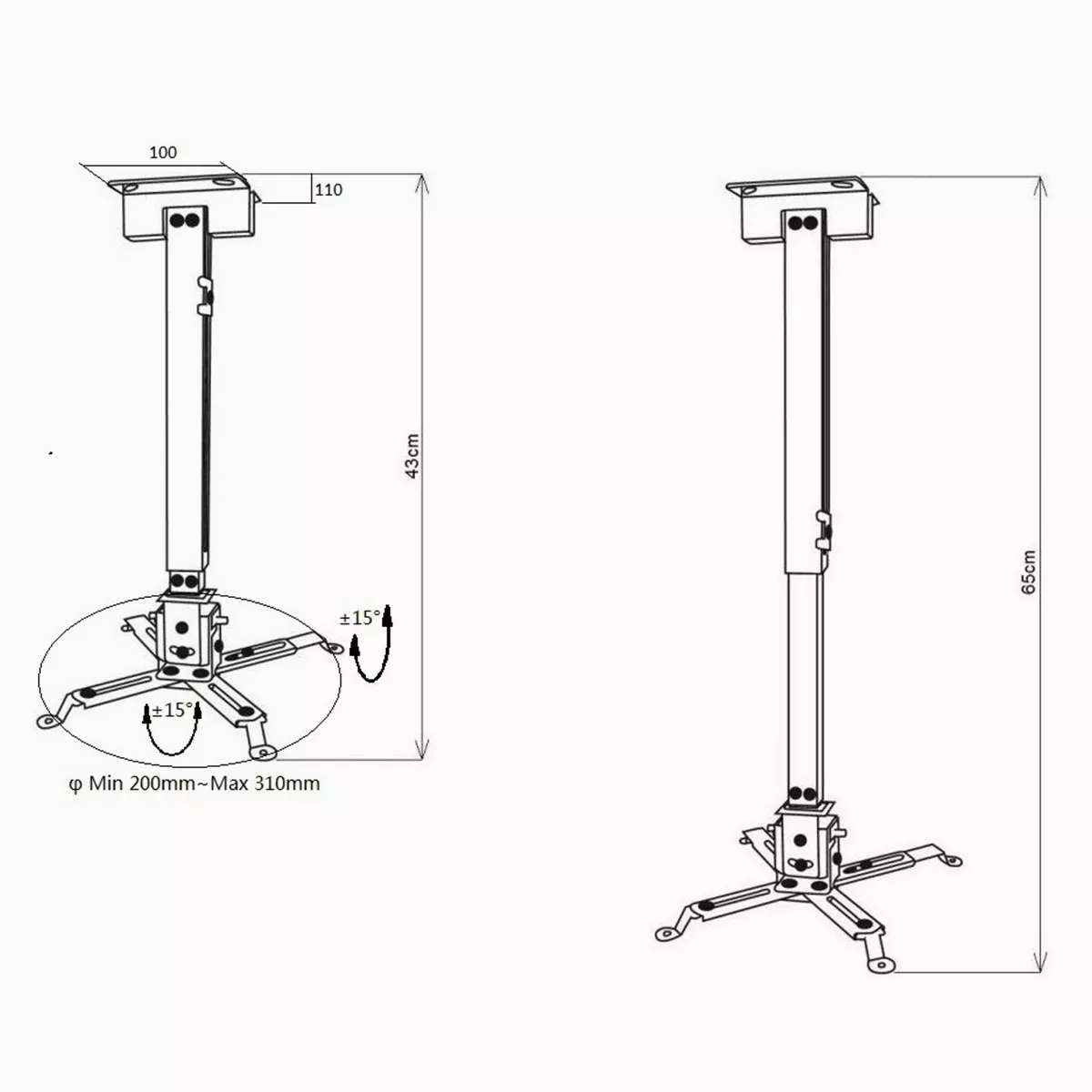 Foto 4 pulgar | Soporte para Proyector Eo Safe Imports ESI-4192 color Blanco Capacidad 15 kg