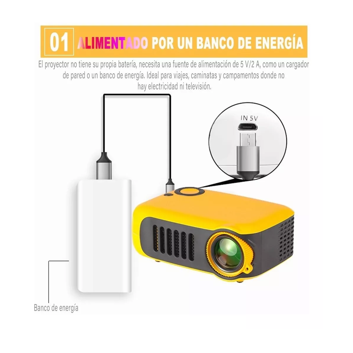 Foto 4 pulgar | Mini Proyector Led Hd Portátil De 1080p Usb Hdmi Eo Safe Imports Esi-9953 Multicolor