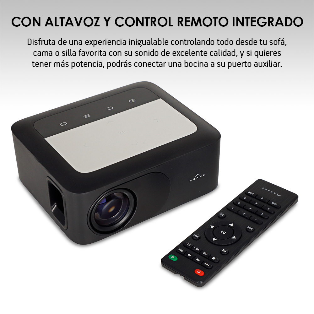 Foto 6 | Mini Proyector Portátil Hdmi Control Remoto Full Hd 100’’ Cine En Casa, Akane, Negro, 83528-bl