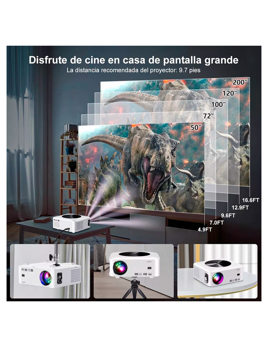 Foto 4 pulgar | Proyector Portatil X1 Full Hd Petukita Box Blanco