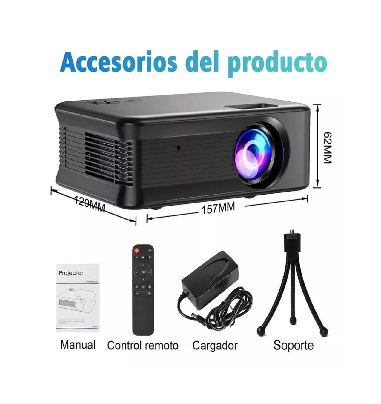 Foto 3 pulgar | Proyector Portátil Wifi Led Full Hdmi 4000 Lúmenes 1080p 5g Negro