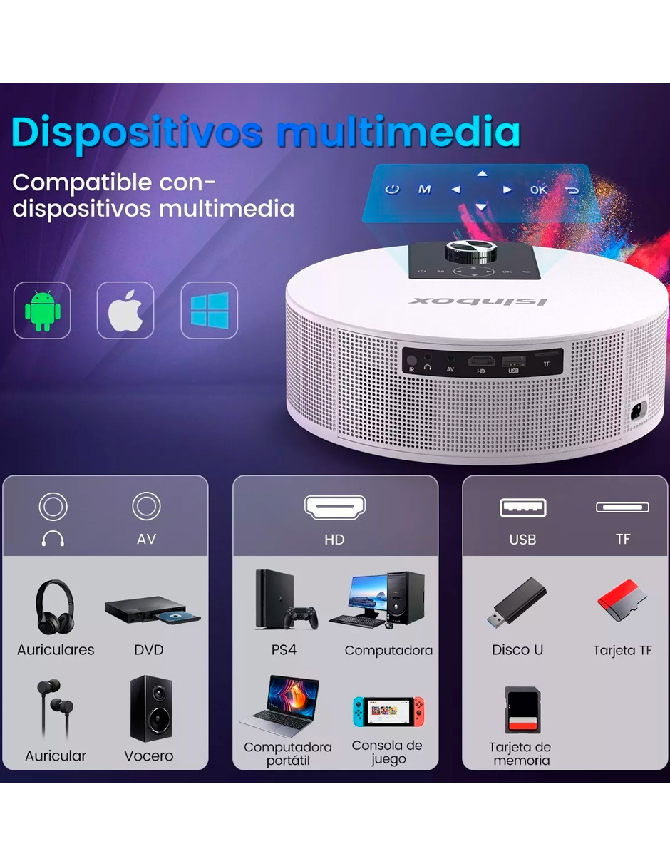 Foto 5 pulgar | Proyector Profesional  Full Hd 1080p Petukita Box Q10 Blanco